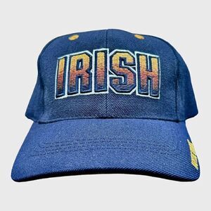 Vtg. PUMA Notre Dame Fighting Irish Unisex Blue Adjustable Embroidered hat NWOT